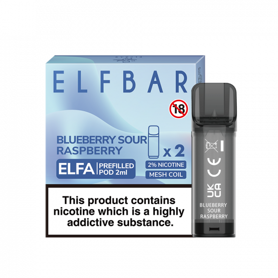 elf bar elfa pods blueberry sour raspberry 20mg nikotin 2 stück