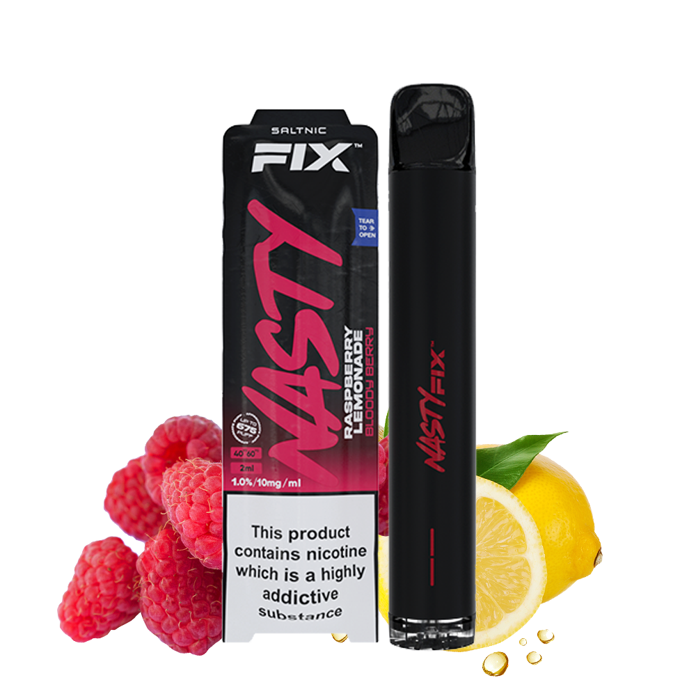 nasty vape fix 675 puffs mit 10mg nikotin raspberry lemonade bloody berry