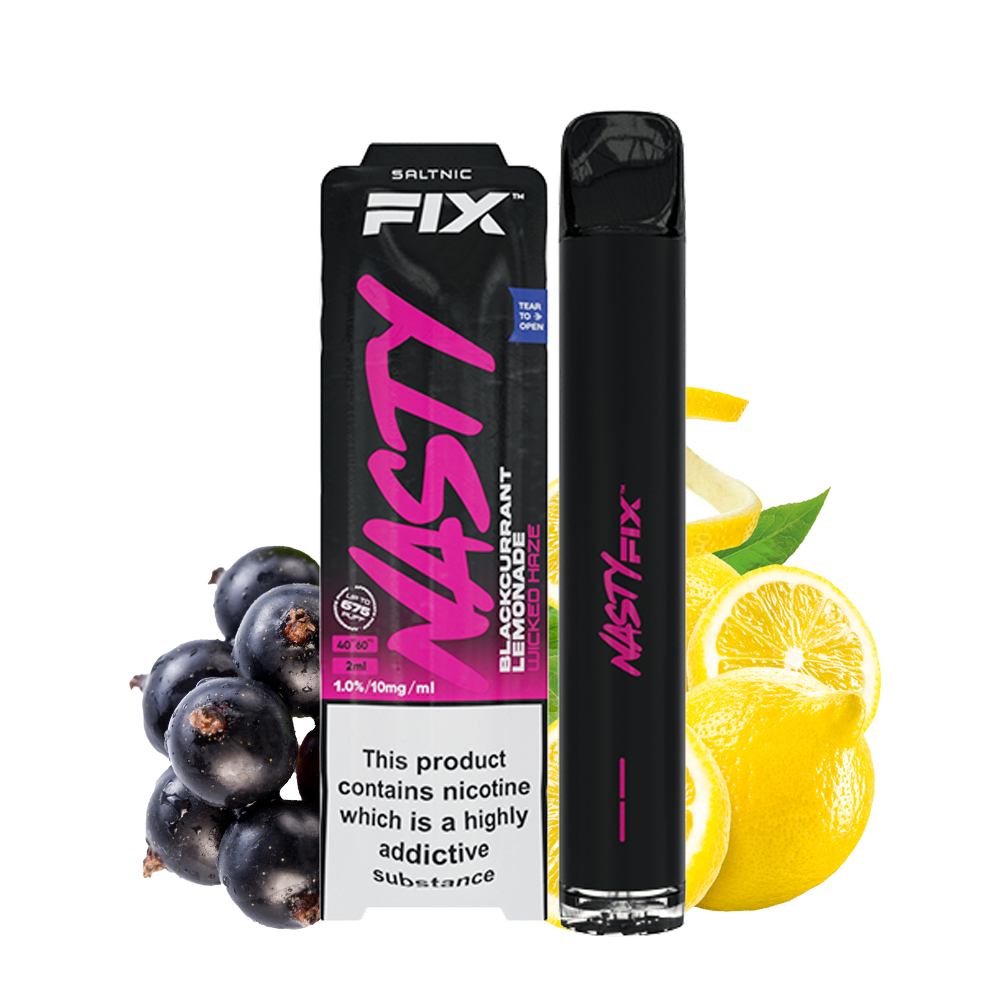 nasty vape fix 675 puffs mit 10mg nikotin blackcurrant lemonade wicked haze
