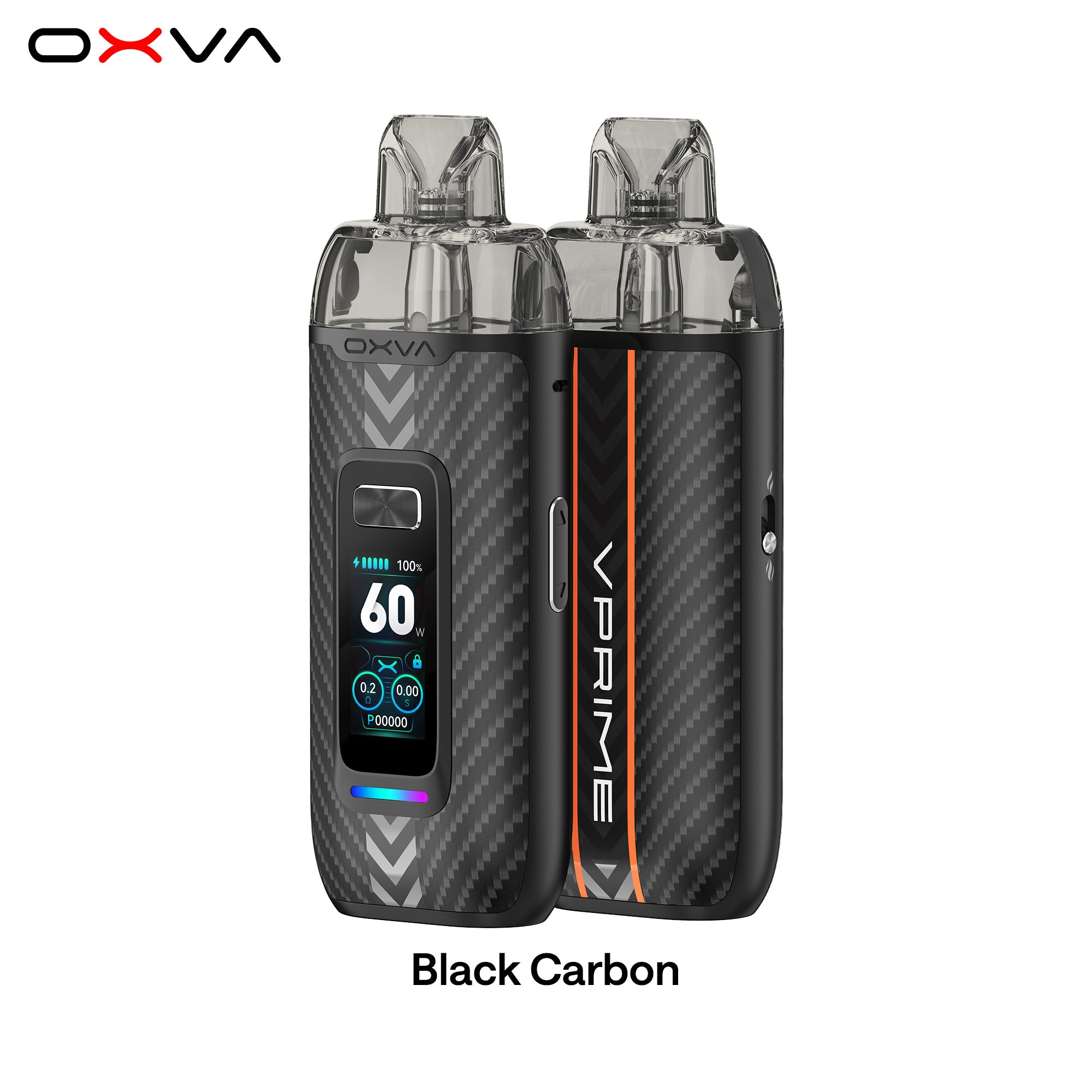 e-zigarette oxva vprime schwarz carbon vorne und hinten