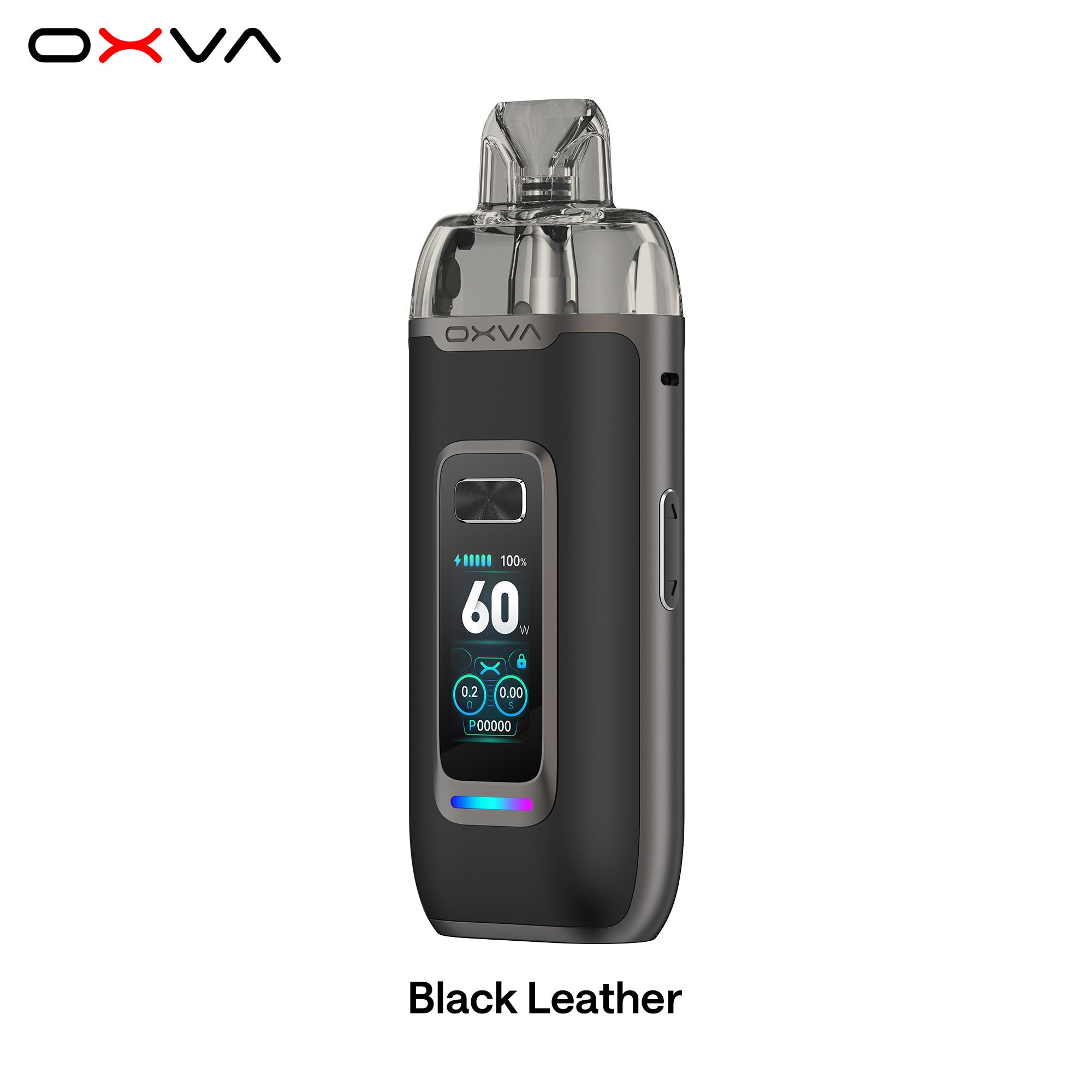 e-zigarette oxva vprime schwarz leder seite