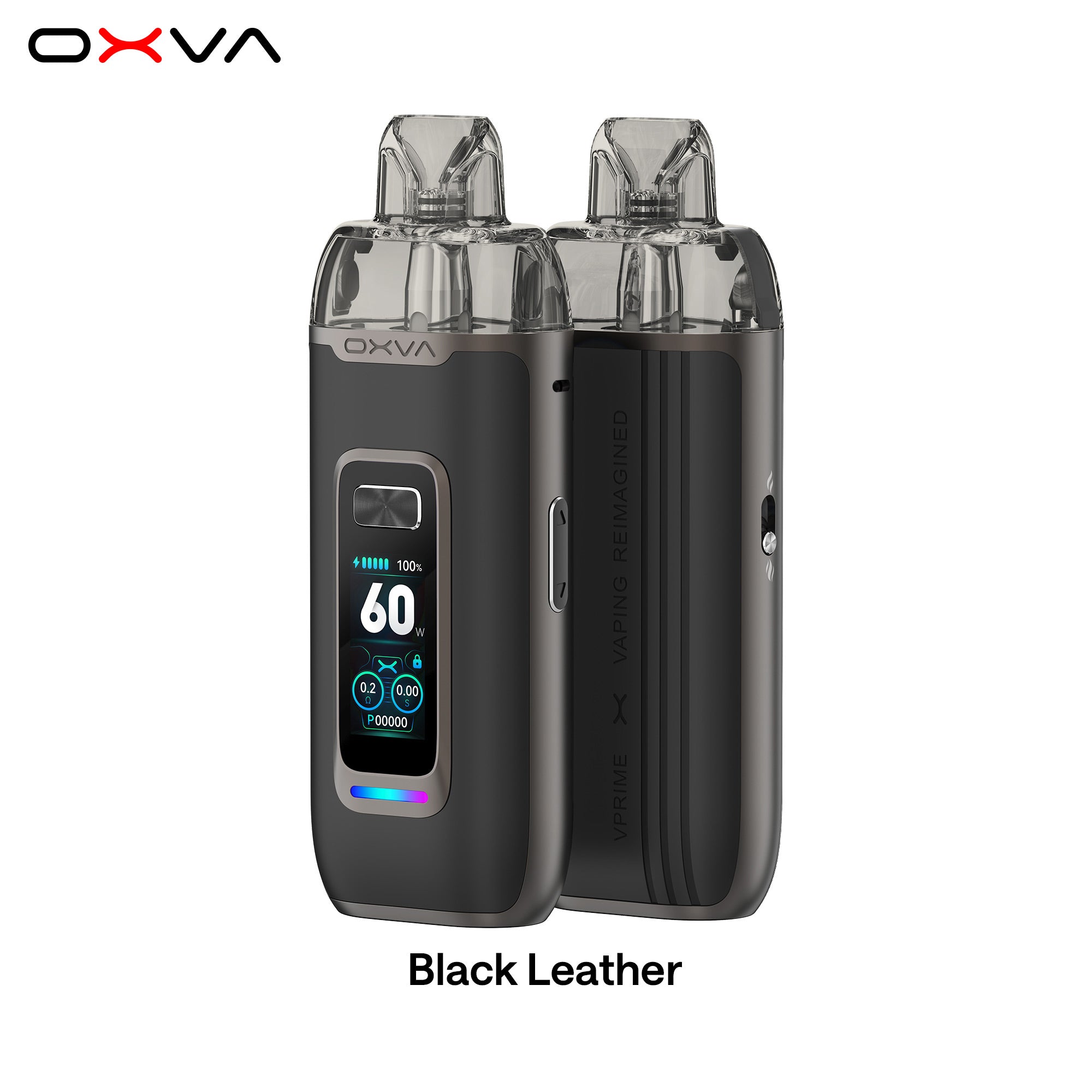 e-zigarette oxva vprime schwarz leder vorne und hinten