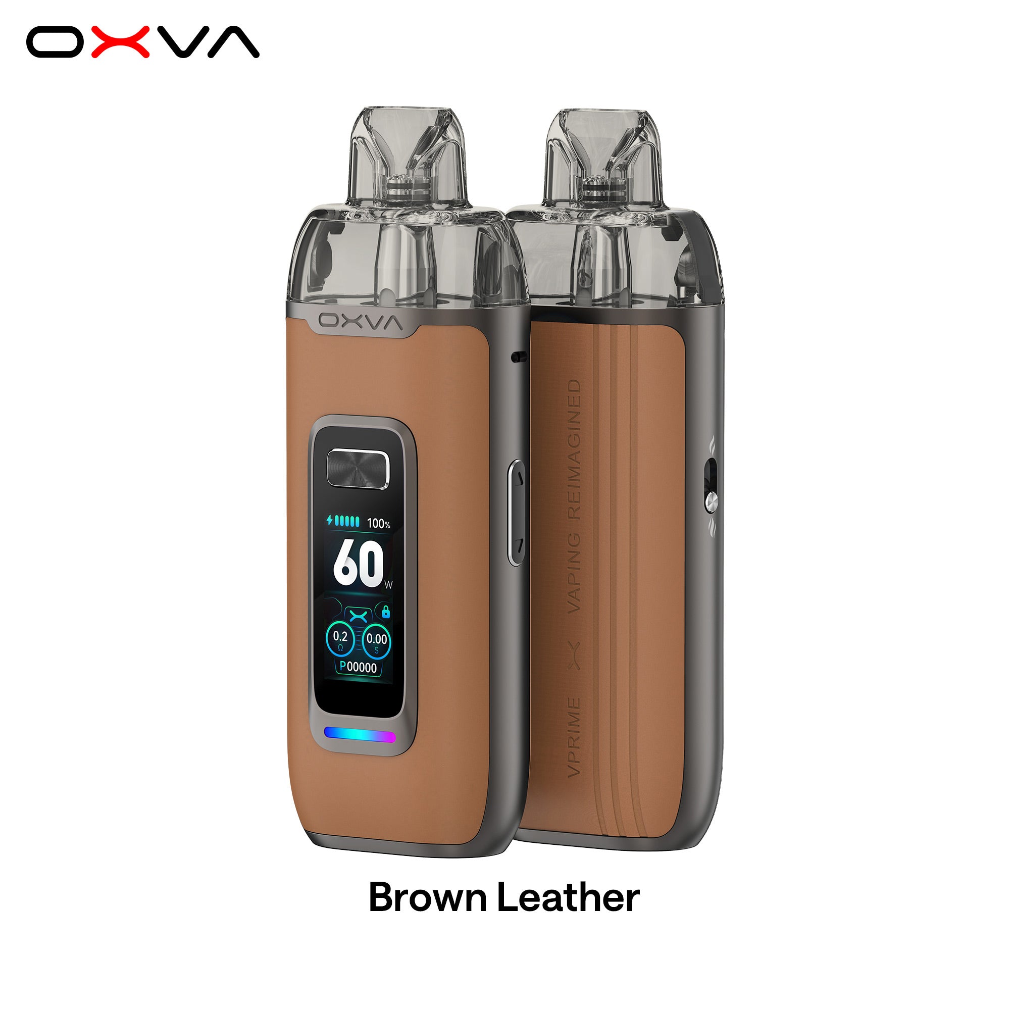 e-zigarette oxva vprime brown leder vorne und hinten