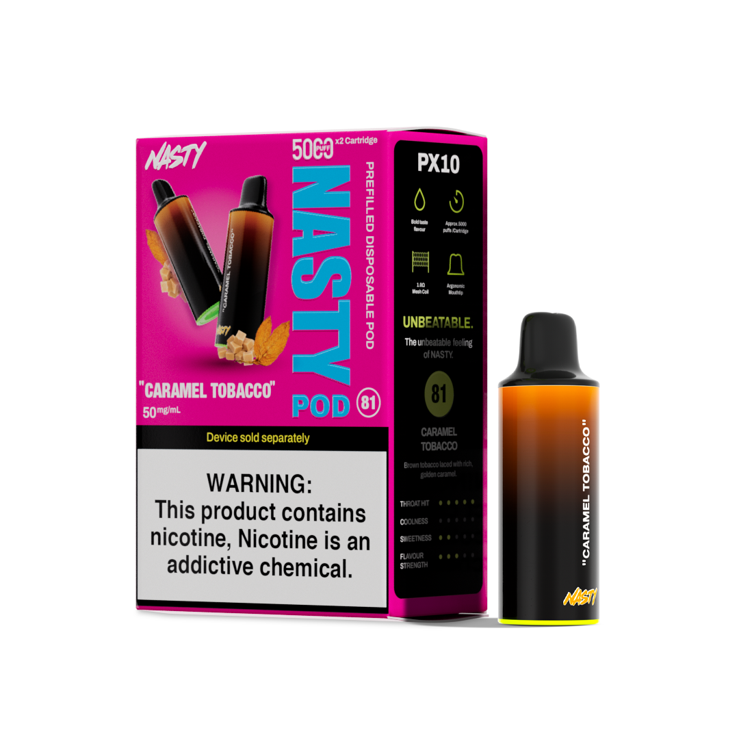 nasty px10 pods 5000puffs mit 20mg nikotin caramel tobacco