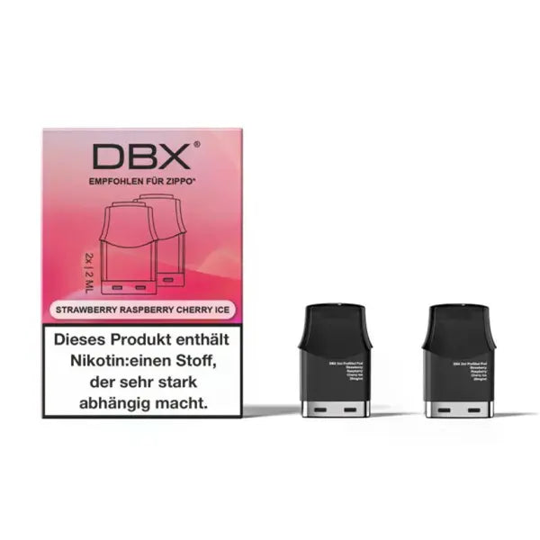 dbx zippo vaper pods kartuschen strawberry raspberry cherry ice mit 20mg nikotinsalz im 2er pack
