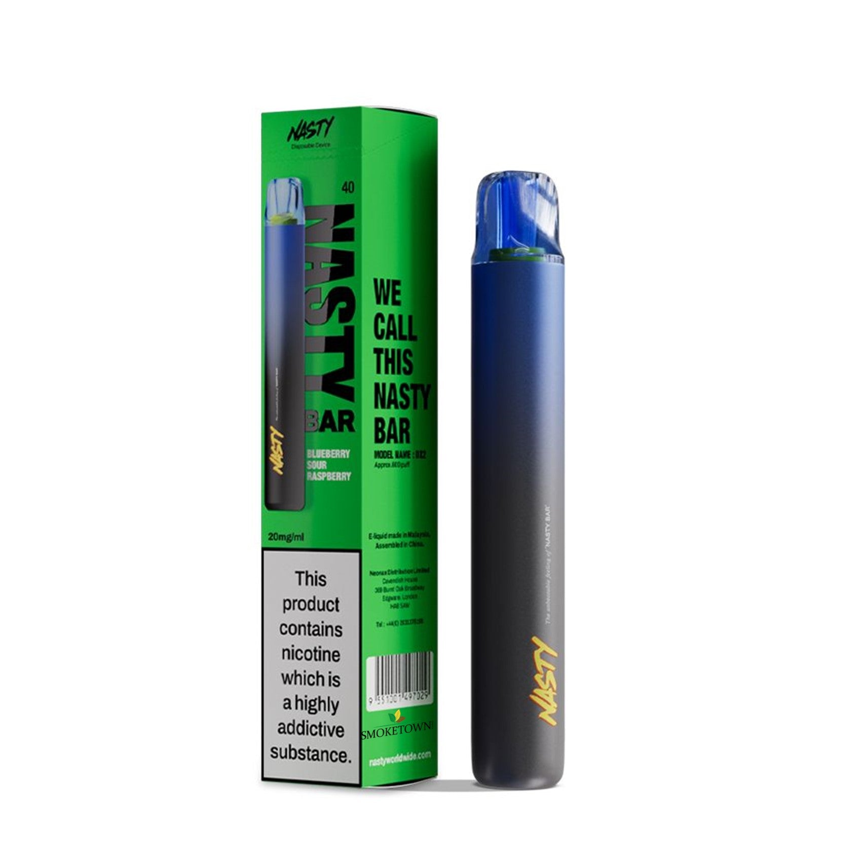 nasty dx2 vape 600 puffs 20mg nikotin blueberry sour raspberry