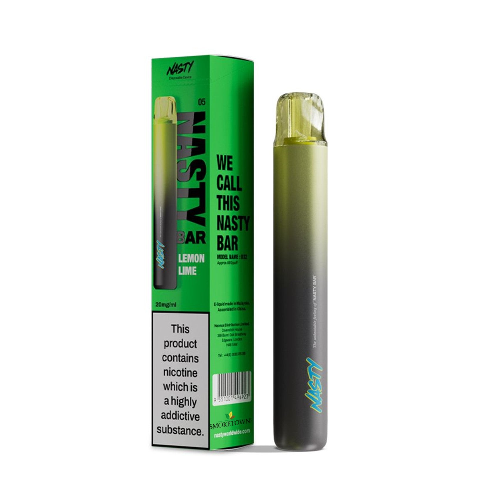 nasty dx2 vape 600 puffs 20mg nikotin lemon lime
