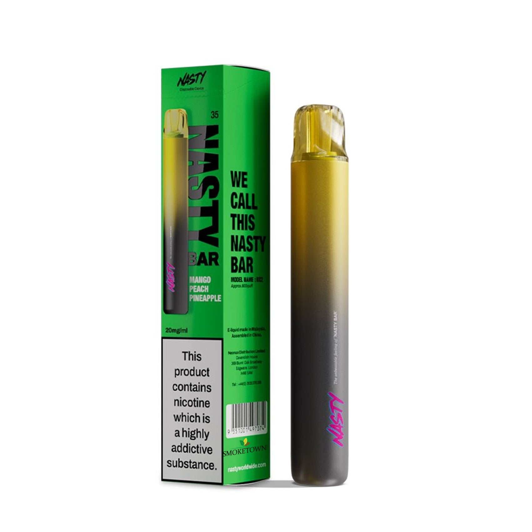 nasty dx2 vape 600 puffs 20mg nikotin mango peach pineapple