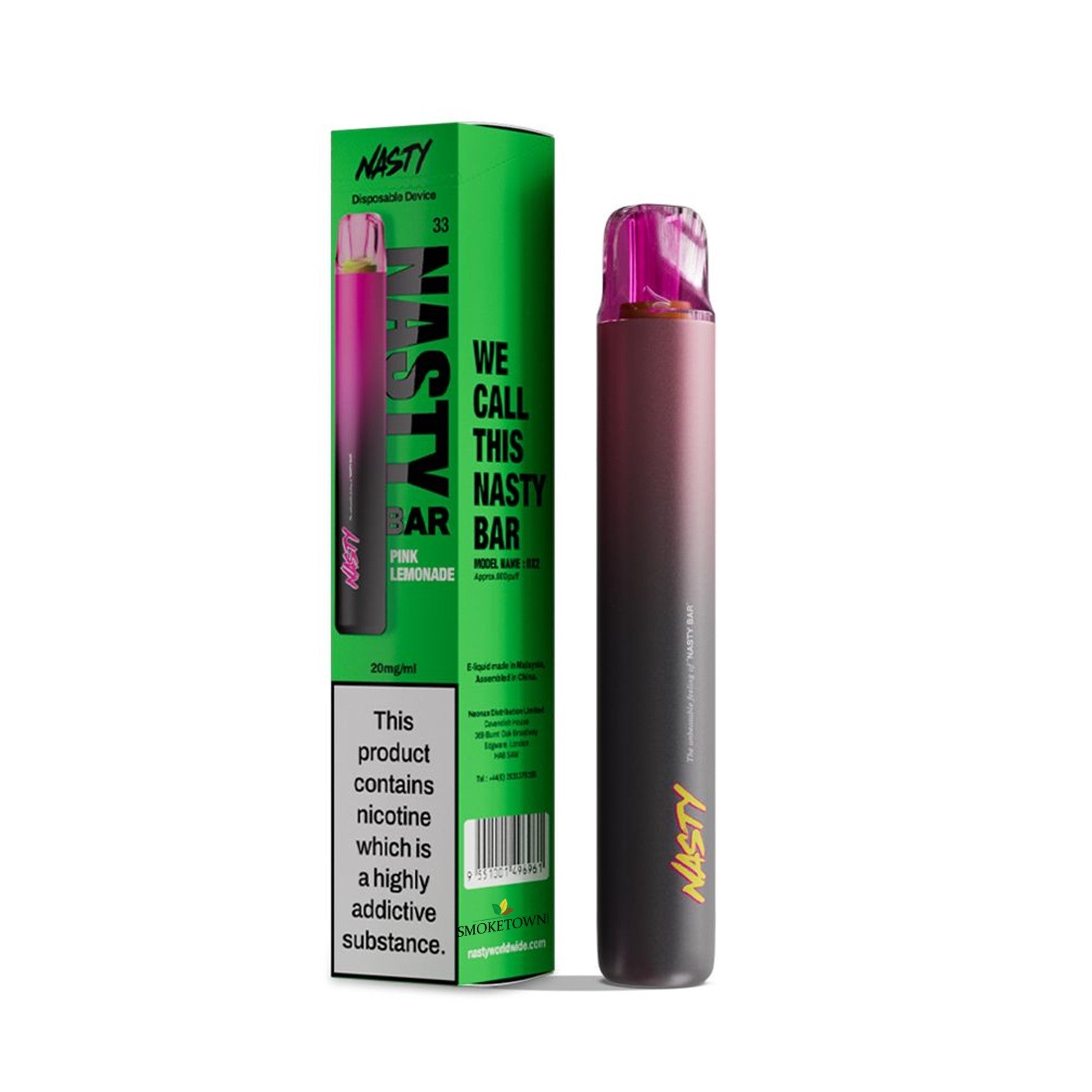 nasty dx2 vape 600 puffs 20mg nikotin pink lemonade