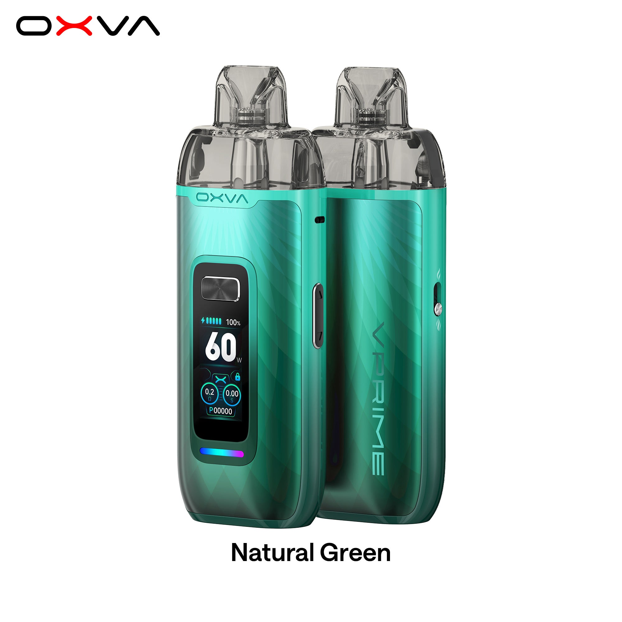 e-zigarette oxva vprime natural green vorne und hinten