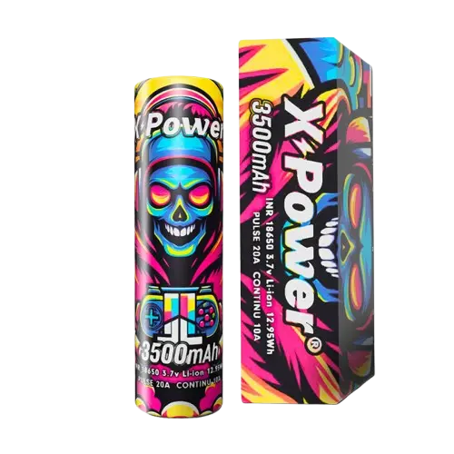 X Power 18650 3500mAh Lithium-Ionen Akku, wiederaufladbare Hochleistungs-Batterie im 18650 Format für E-Zigaretten, Vape Mods und elektronische Geräte, 3,7V Li-Ion Akku mit hoher Kapazität für zuverlässige und langanhaltende Energieversorgung.