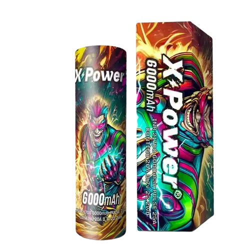 X Power 21700 6000mAh Lithium-Ionen Akku, wiederaufladbare Hochleistungs-Batterie für E-Zigaretten, Vape Mods und elektronische Geräte, 3,7V Li-Ion Akku im 21700 Format mit extra hoher Kapazität für lange Laufzeit und leistungsstarke Anwendungen.