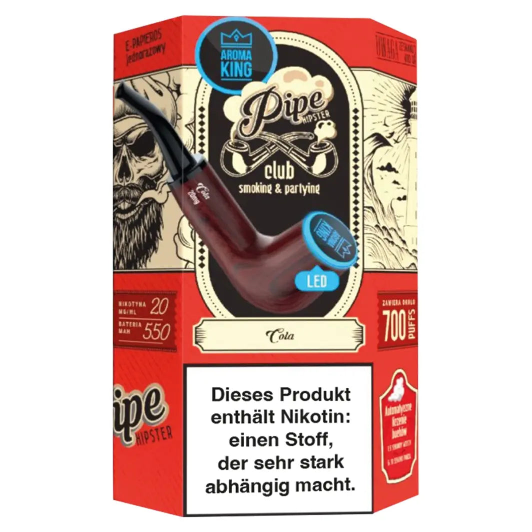 aroma king vape im tabakpfeifendesign mit cola aroma und 20mg nikotin