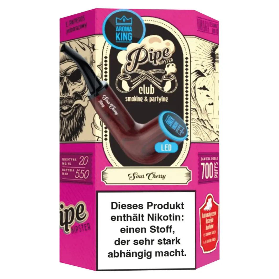 aroma king vape im tabakpfeifendesign mit kirschen aroma und 20mg nikotin