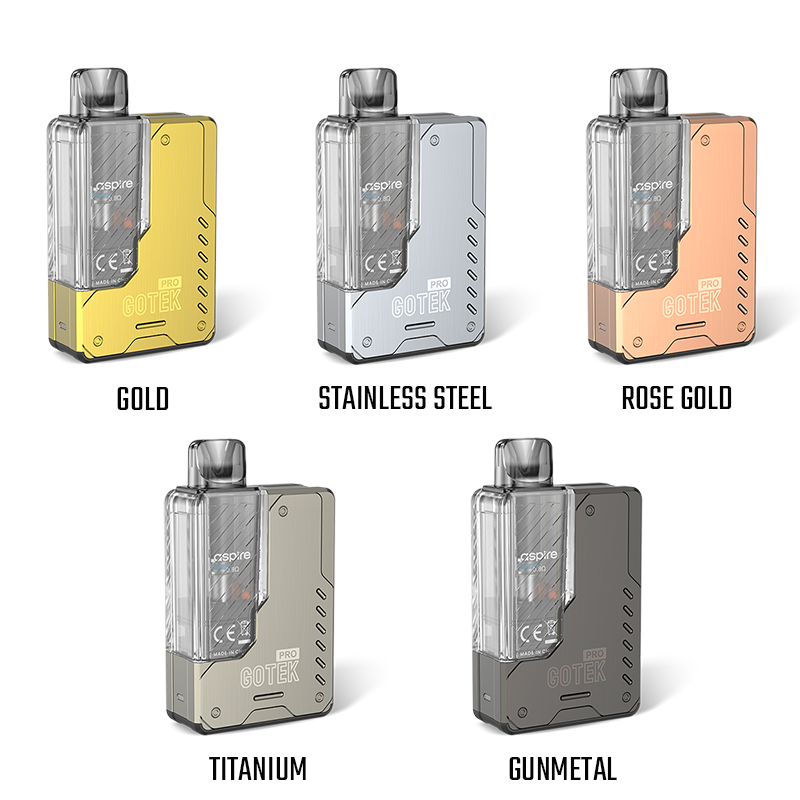 e-zigarette aspire gotek pro in 5 verschiedenen farben