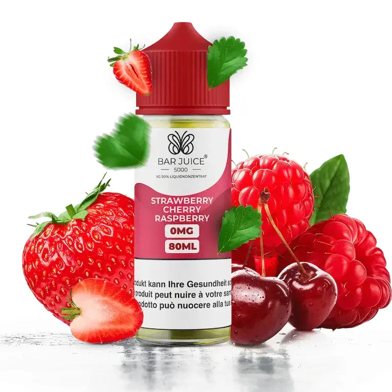 Bar Juice E-Liquid 80ml - Strawberry Cherry Raspberry 0mg