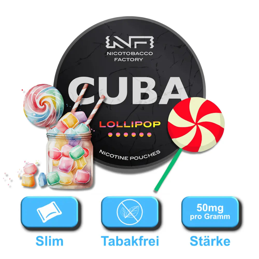 Cuba Snus Black Slim - Lollipop 50mg