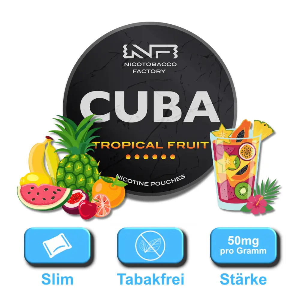 Cuba Snus Black Slim - Tropical Fruit 50mg