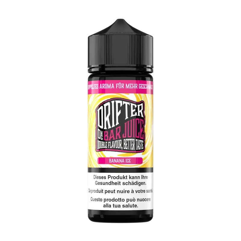 DRIFTER bar juice e liquid banana ice 100ml nachfuellflasche mit banane und menthol geschmack fuer e zigaretten in plastikflasche 0mg nikotin