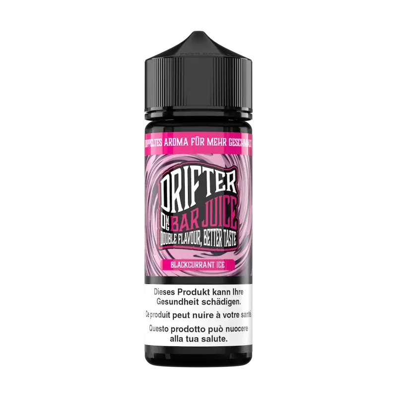 DRIFTER bar juice e liquid blackcurrant ice 100ml nachfuellflasche mit schwarzer johannisbeere und menthol geschmack fuer e zigaretten in plastikflasche 0mg nikotin