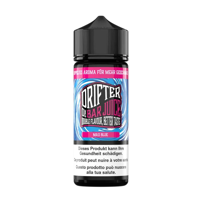DRIFTER bar juice e liquid mad blue 100ml nachfuellflasche mit beerigem geschmack fuer e zigaretten in plastikflasche 0mg nikotin