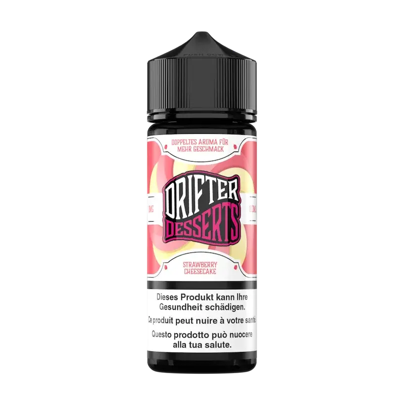 DRIFTER bar juice e liquid strawberry cheesecake 100ml nachfuellflasche mit erdbeere und kaesekuchen geschmack fuer e zigaretten in plastikflasche 0mg nikotin