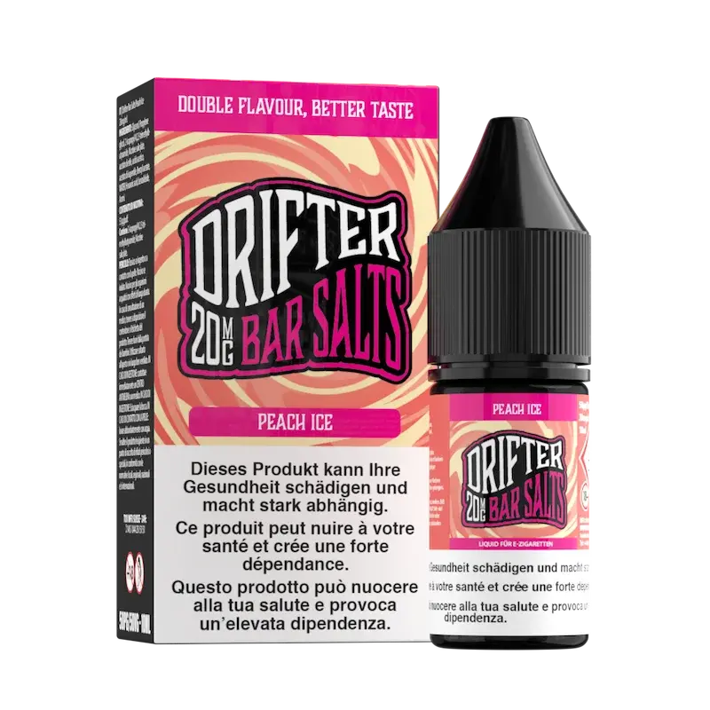 drifter e-liquid bar salt peach ice 20mg nikotinsalz 10ml flasche
