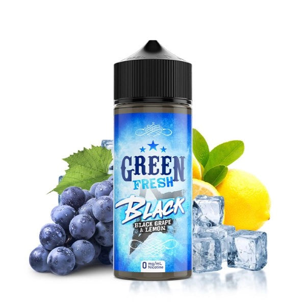 e-liquid green fresh, 100ml ohne nikotin, black black grape lemon ice