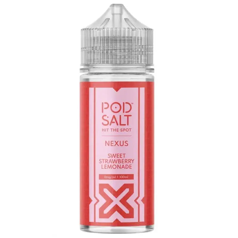 Pod Salt Nexus E-Liquid 100ml - Sweet Strawberry Lemonade 0mg