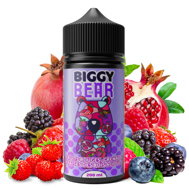eliquid biggy bear red fruits granatapfel 200ml, ohne nikotin