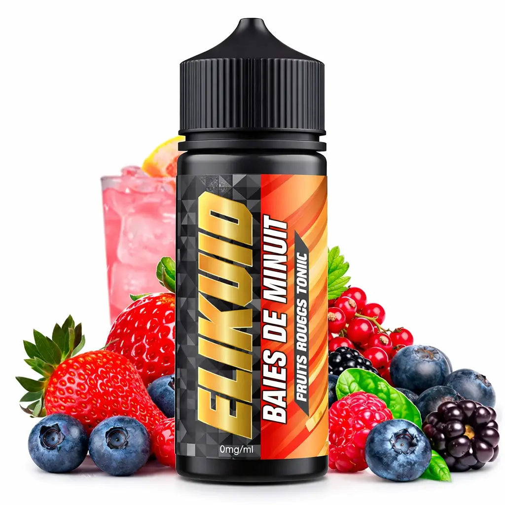 ELIKUID e liquid baies de minuit 100ml nachfuellflasche mit beeren geschmack fuer e zigaretten in plastikflasche