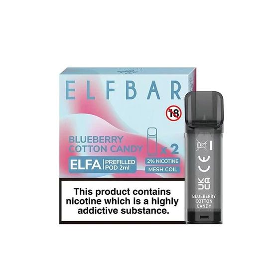 elf bar elfa pods blueberry cotton candy 20mg nikotin 2 stück