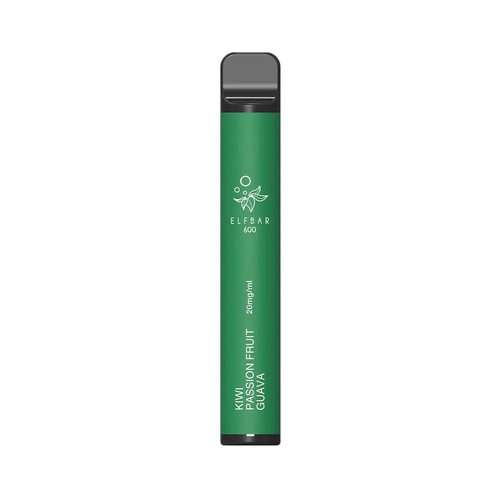 elf bar einweg vape mit 600 puffs und 20mg nikotin mit dem aroma kiwi maracuja guava