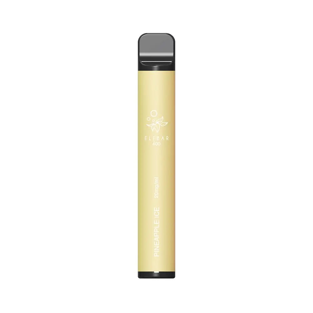 elf bar einweg vape mit 600 puffs und 20mg nikotin mit dem aroma ananas minze