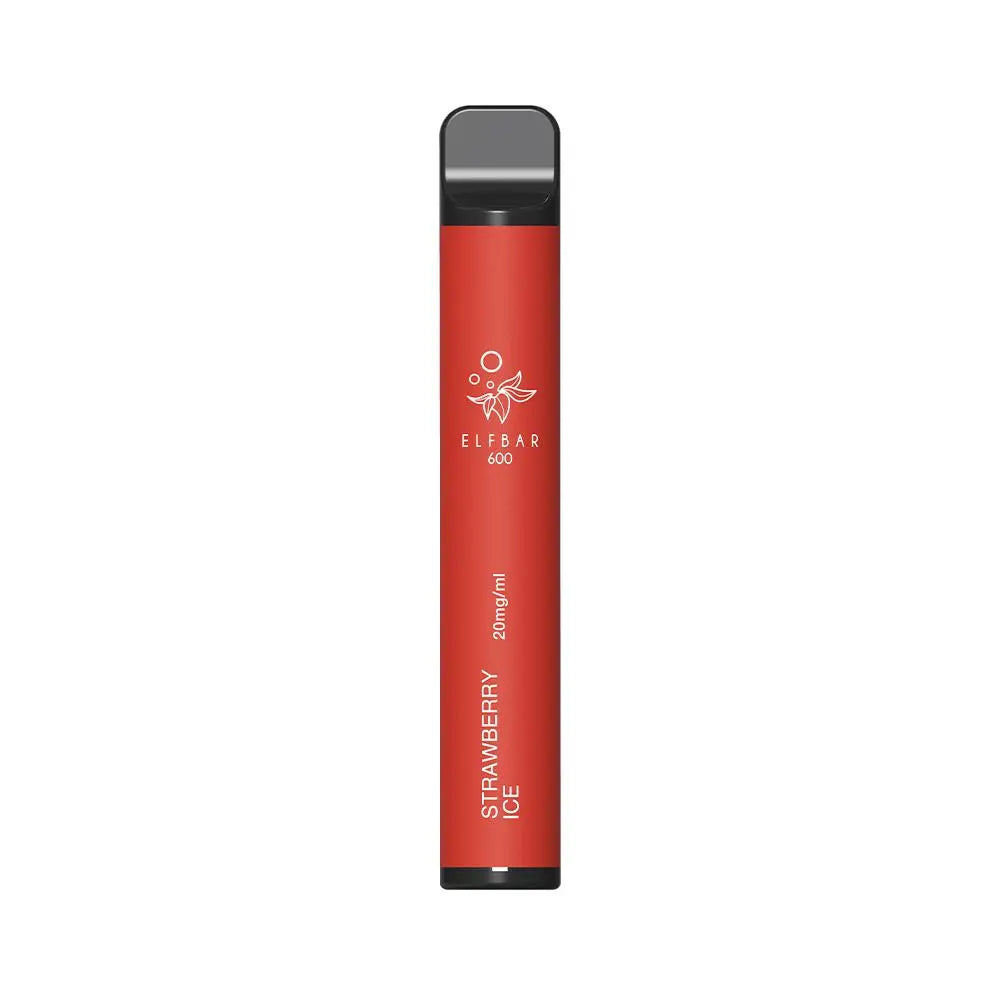 elf bar einweg vape mit 600 puffs und 20mg nikotin mit dem aroma erdbeere minze