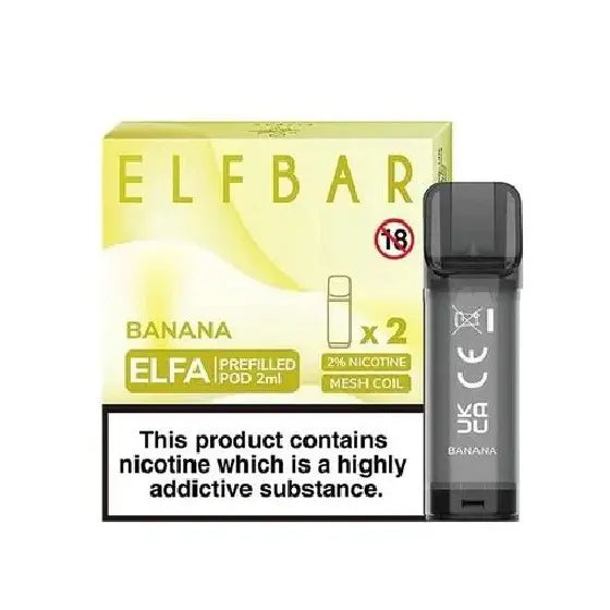 elfbar elfa pods 20mg mit banana aroma, 2 pods mit 1200 puffs