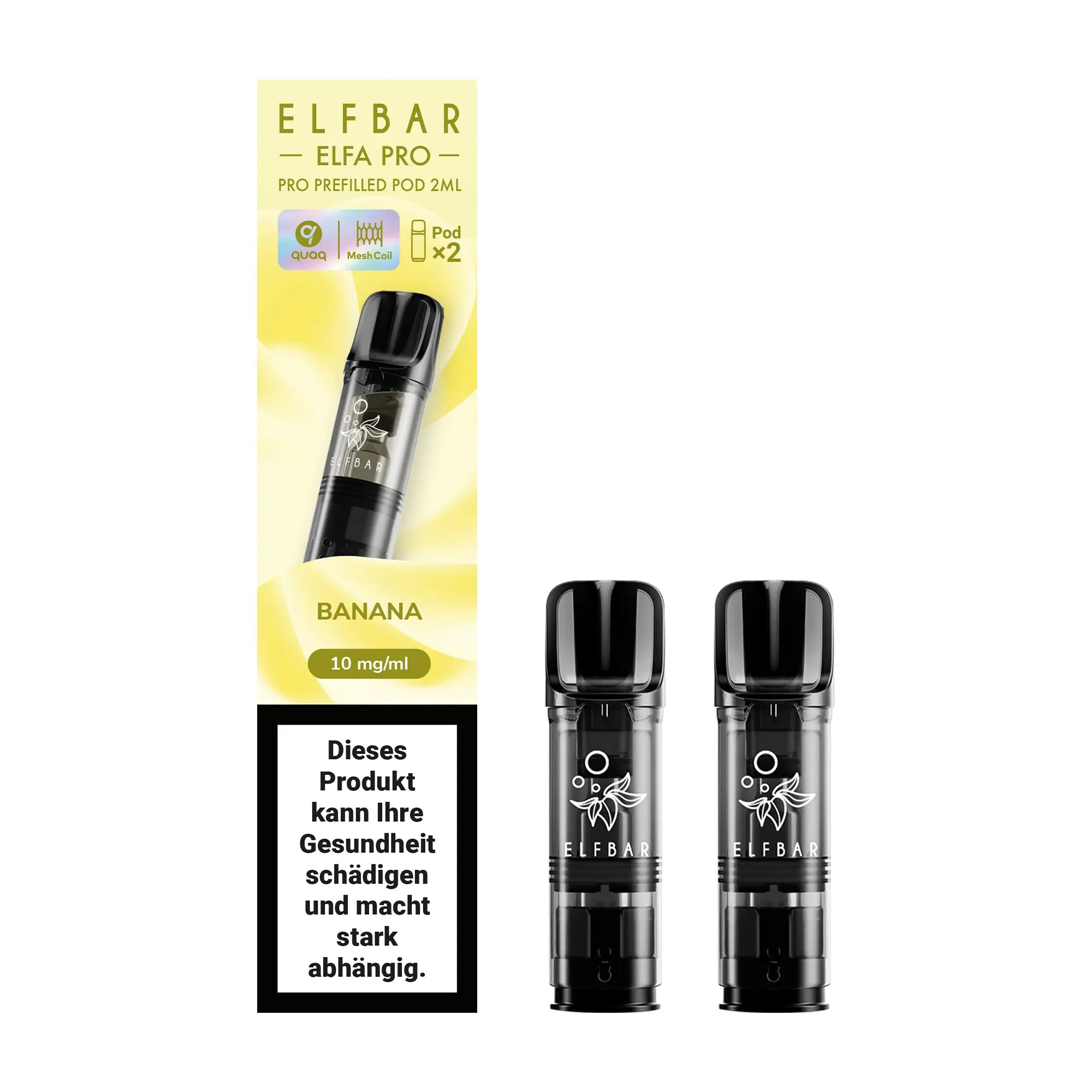 elfbar elfa pro pods 10mg mit banana aroma, 2 pods mit 1200 puffs