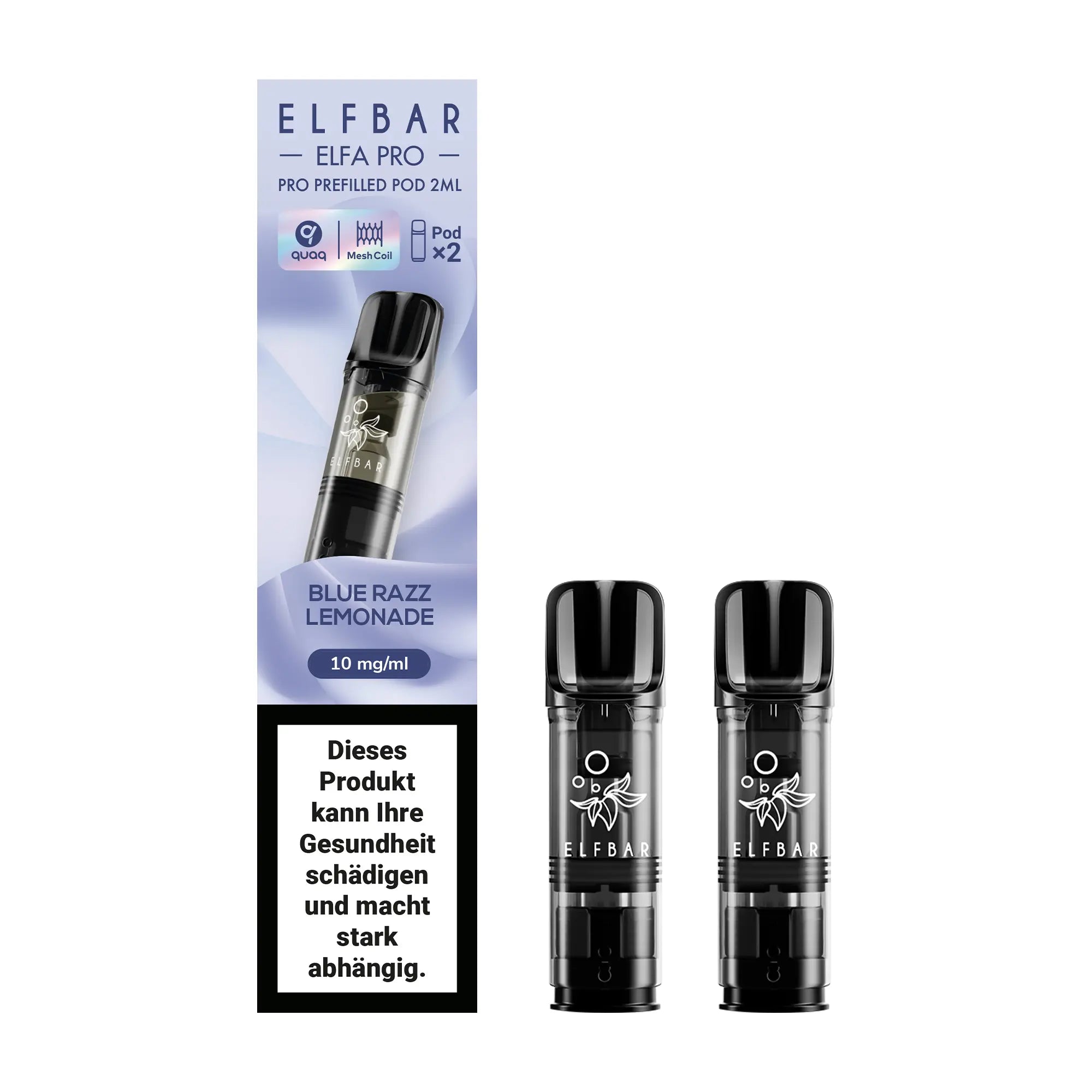 elfbar elfa pro pods 10mg mit blue razz lemonade aroma, 2 pods mit 1200 puffs