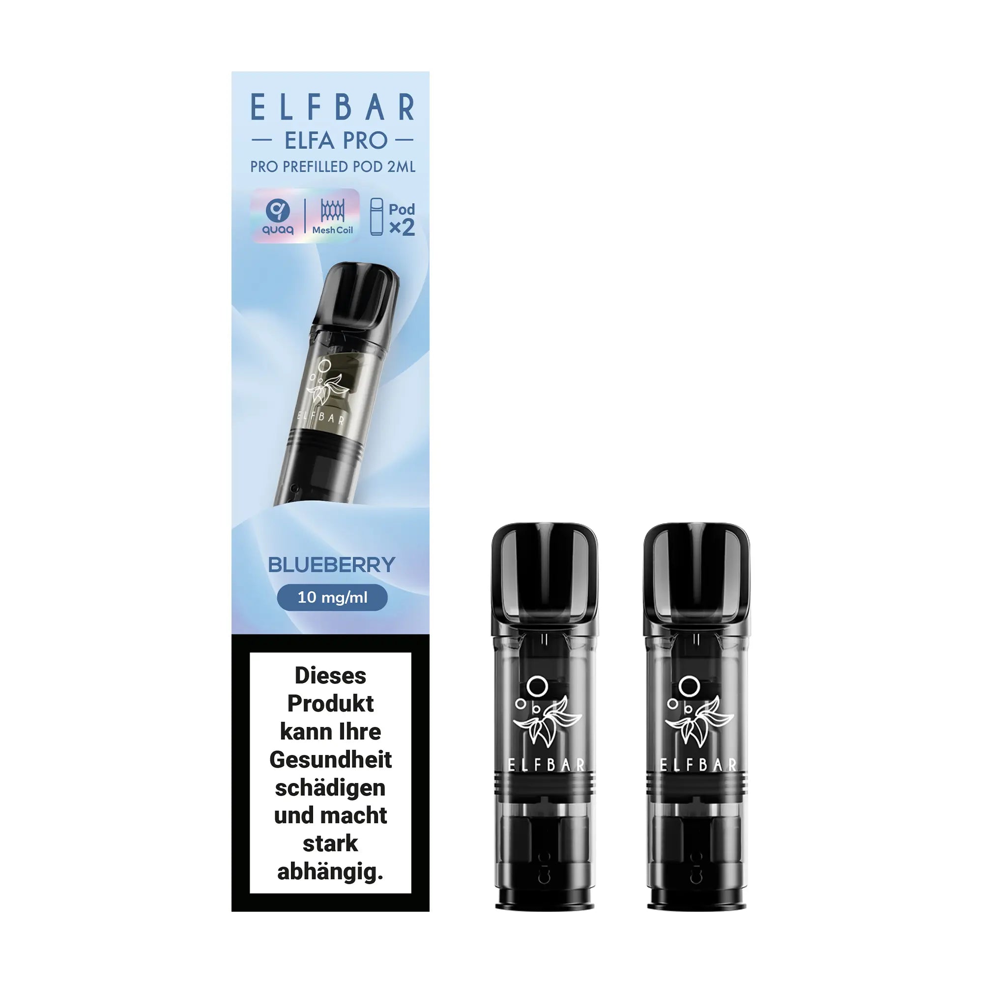 elfbar elfa pro pods 10mg mit blueberry aroma, 2 pods mit 1200 puffs