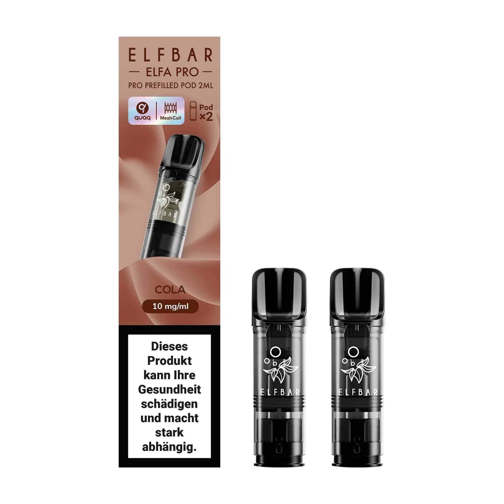 elfbar elfa pro pods 10mg mit cola aroma, 2 pods mit 1200 puffs