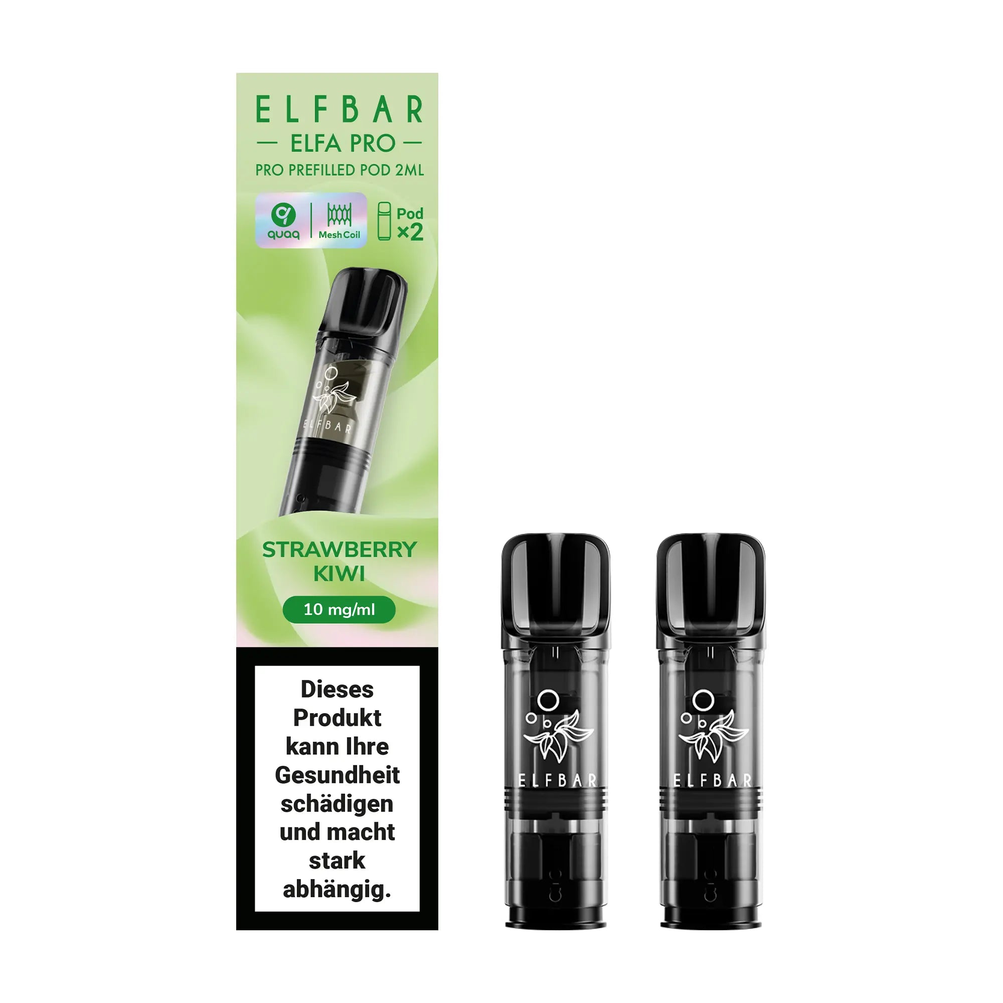 elfbar elfa pro pods 10mg mit strawberry kiwi aroma, 2 pods mit 1200 puffs