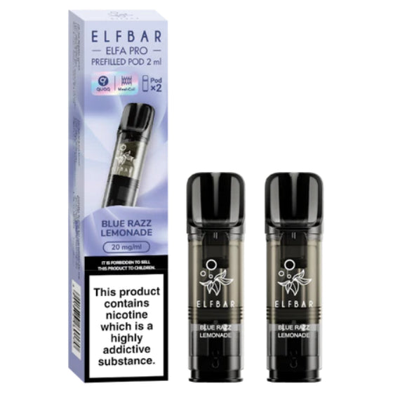 elfbar elfa pro pods 20mg mit blue razz lemonade aroma, 2 pods mit 1200 puffs