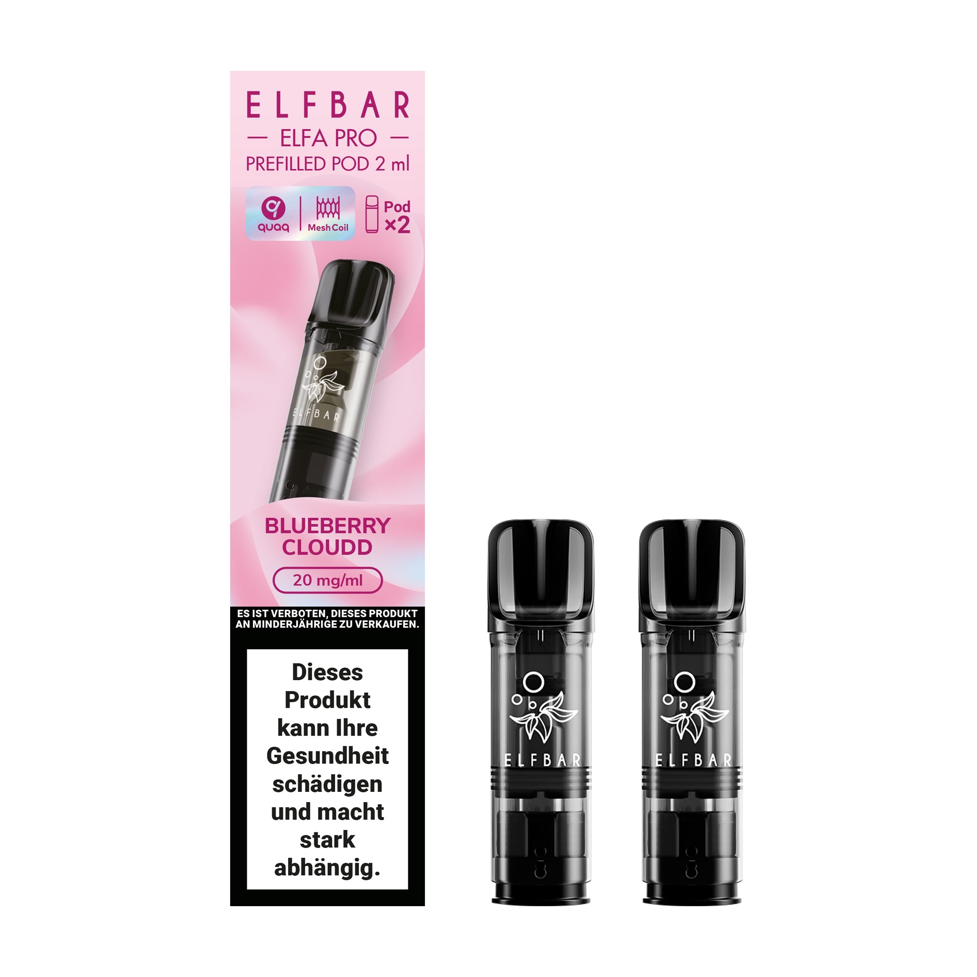 elfbar elfa pro pods 20mg mit blaubeeren aroma, 2 pods mit 1200 puffs