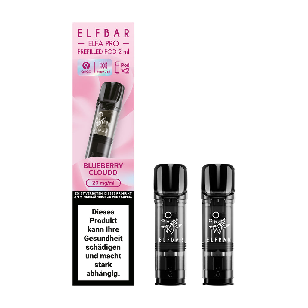 elfbar p&b cloudd geschmack Elf Bar Elfa Pro Pods 20mg - Blueberry Cloud 2er Pack SDS-Vape-Kit E liquid Flavours:Ginger cola Elf Bar ELFA Master