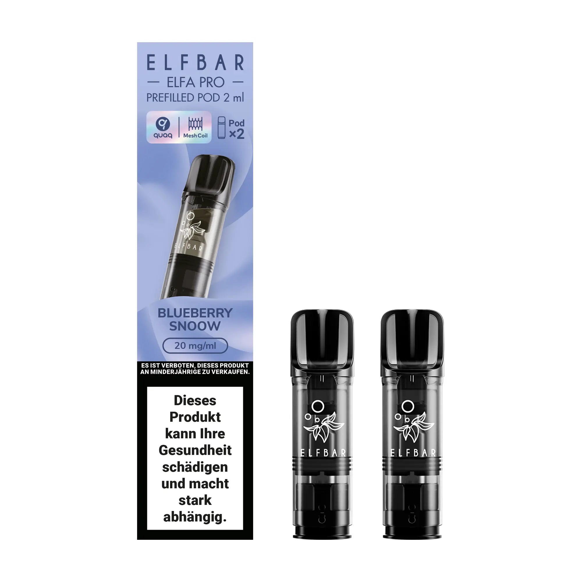 elfbar elfa pro pods 20mg mit blueberry ice aroma, 2 pods mit 1200 puffs