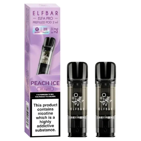 elfbar elfa pro pods 20mg mit peach ice aroma, 2 pods mit 1200 puffs