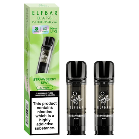 elfbar elfa pro pods 20mg mit strawberry kiwi aroma, 2 pods mit 1200 puffs