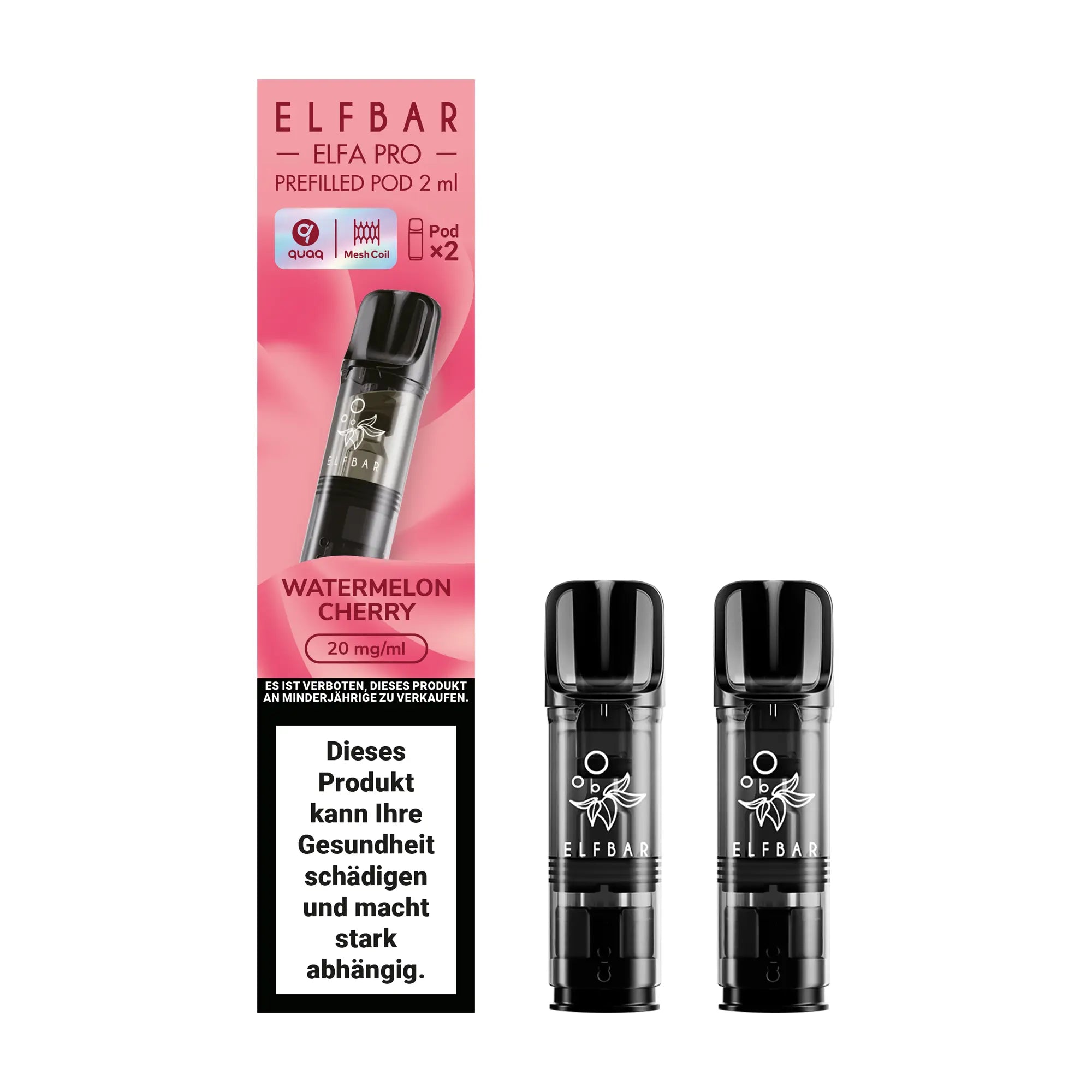 elfbar elfa pro pods 20mg mit wassermelone kirsche aroma, 2 pods mit 1200 puffs