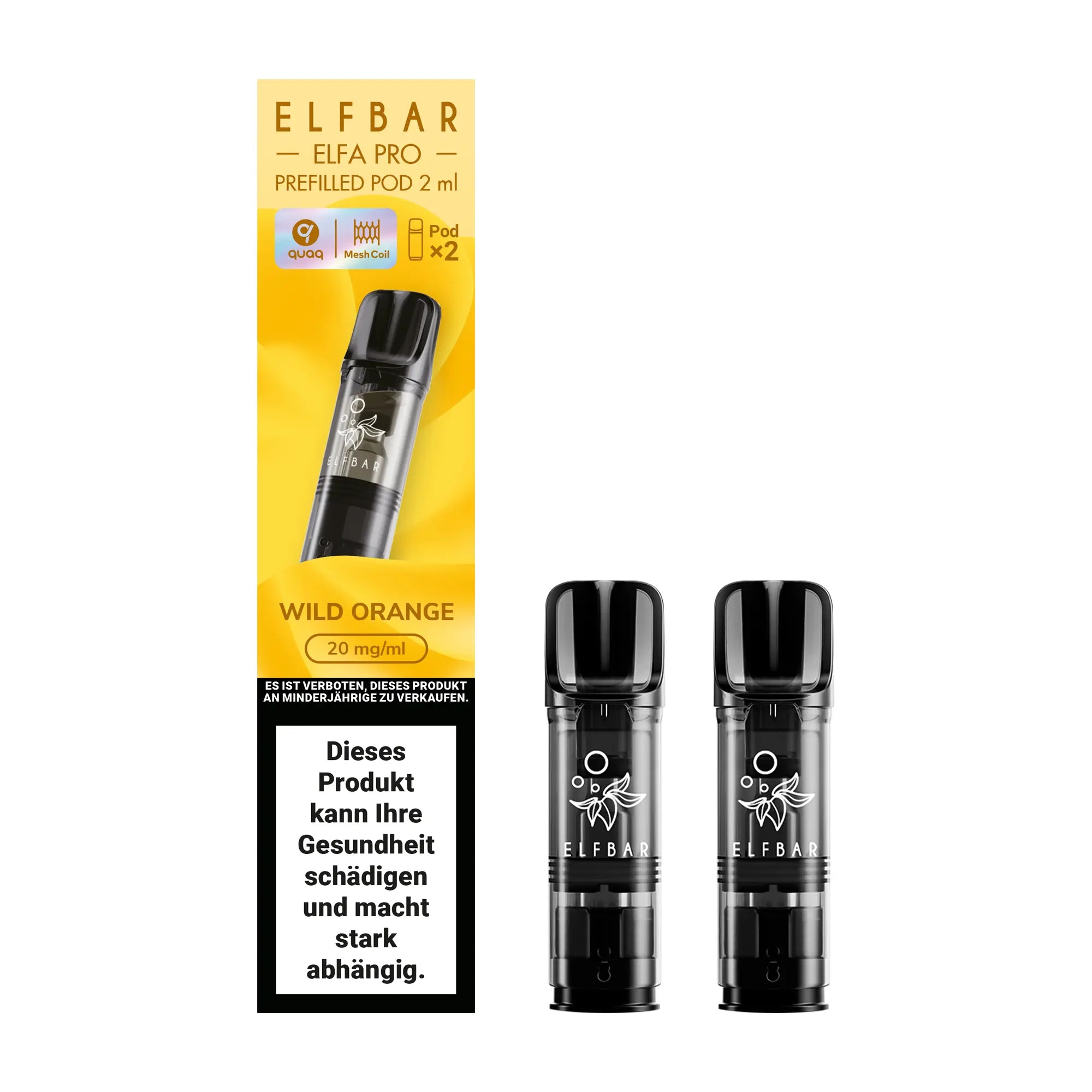 elfbar elfa pro pods 20mg mit bananen aroma, 2 pods mit 1200 puffs