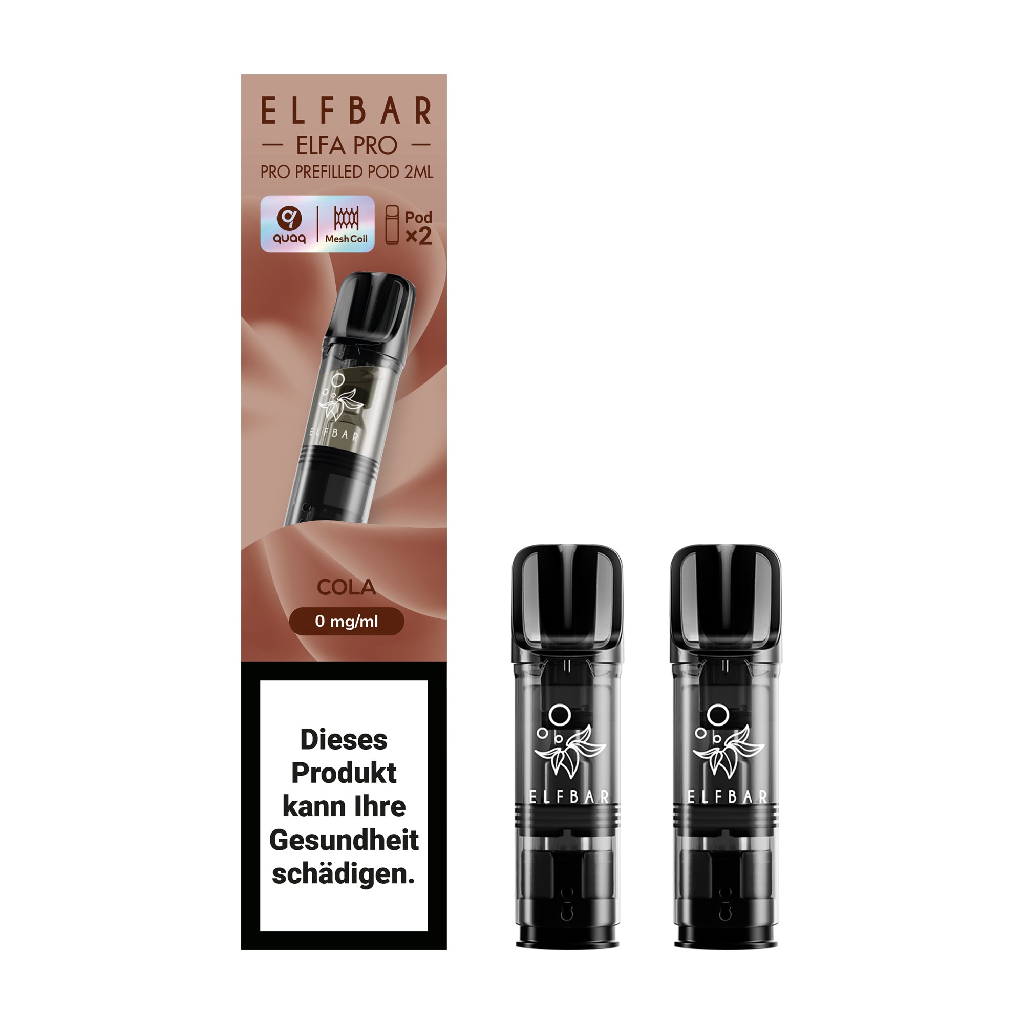 elfbar elfa pro pods ohne nikotin mit cola aroma, 2 pods mit 1200 puffs